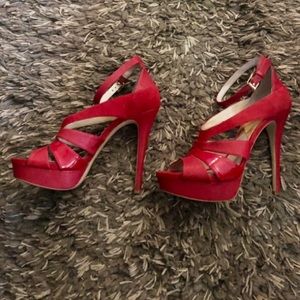 Michael Kors Red Ankle Strap Heels